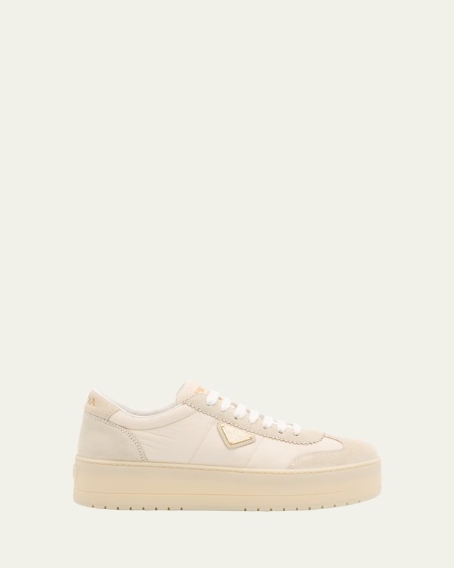 Downtown Nylon Suede Low-Top Sneakers